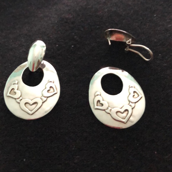 JEEP COLLINS Jewelry - JEEP COLLINS Sterling Silver heart earrings